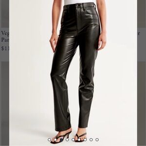 Abercrombie & Fitch 90’s Straight Ultra High Rise Black Leather Pants